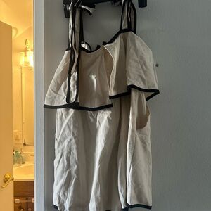 Chic Cream Dress with Black Edging